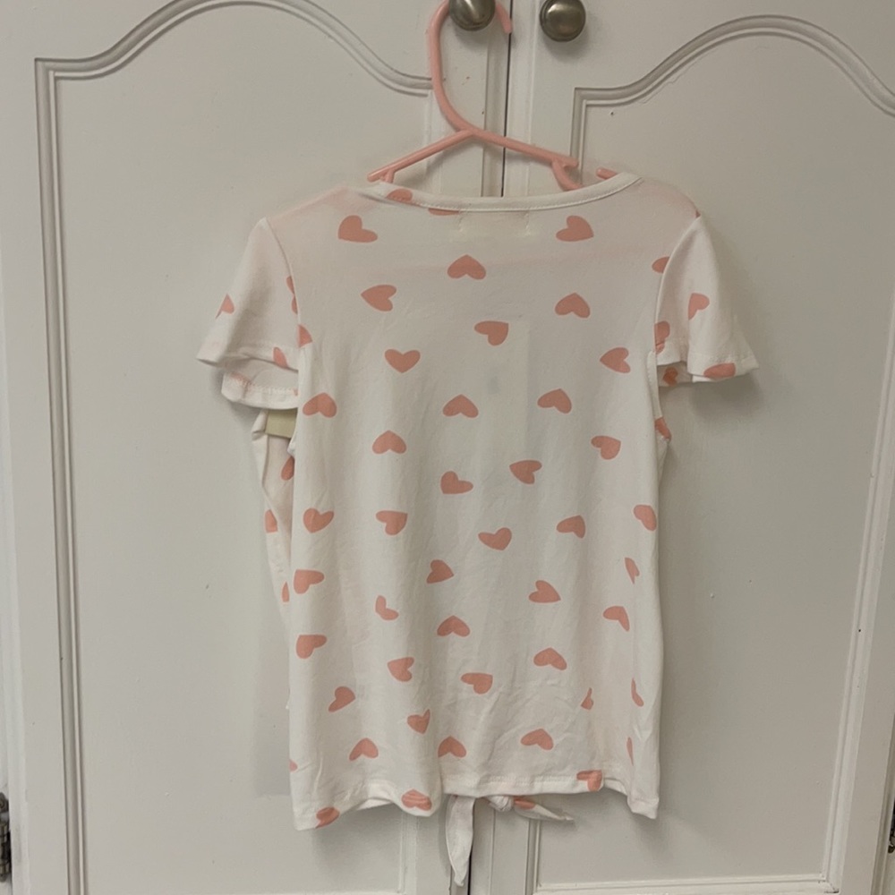 Girls top with hearts, bunny with rainbow hat - Picture 4 of 6